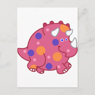 Carte Postale Dinosaure de dessin animé de Chubby Triceratops