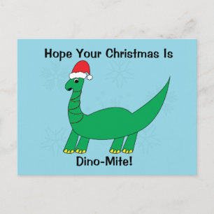 Carte Postale Dinosaure de Noël Dinomite Funny Personnaliser