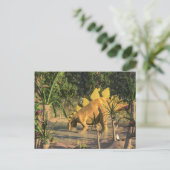 Carte Postale Dinosaure de Stegosaurus - rendu 3D (Debout devant)