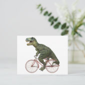 Carte Postale Dinosaure Dinosaur TRex vélo (Debout devant)