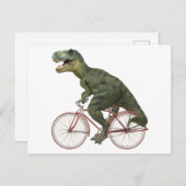 Carte Postale Dinosaure Dinosaur TRex vélo (Devant / Derrière)