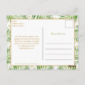 Carte Postale Dinosaure d'or Merci de Baby shower tropical (Dos)