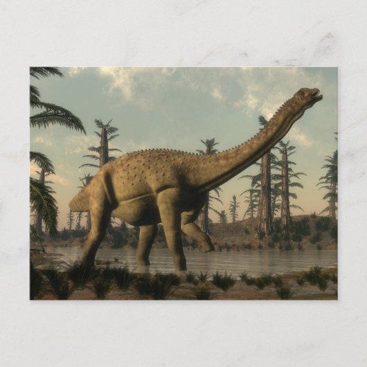 Carte Postale Dinosaure d'Uberabatitan dans le lac (Devant)