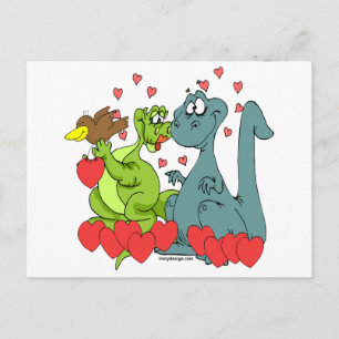 Carte Postale Dinosaure Love