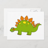 Carte Postale Dinosaure mignon - stegosaurus (Devant / Derrière)