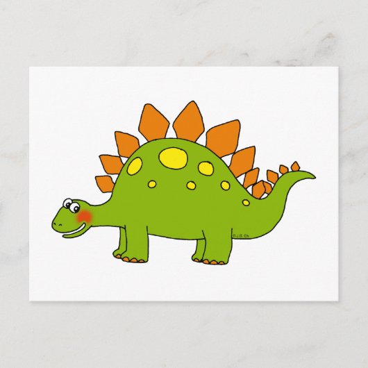 Carte Postale Dinosaure mignon - stegosaurus (Devant)