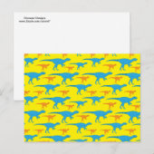 Carte Postale Dinosaure orange jaune Dessins Cadeaux Motifs (Devant / Derrière)