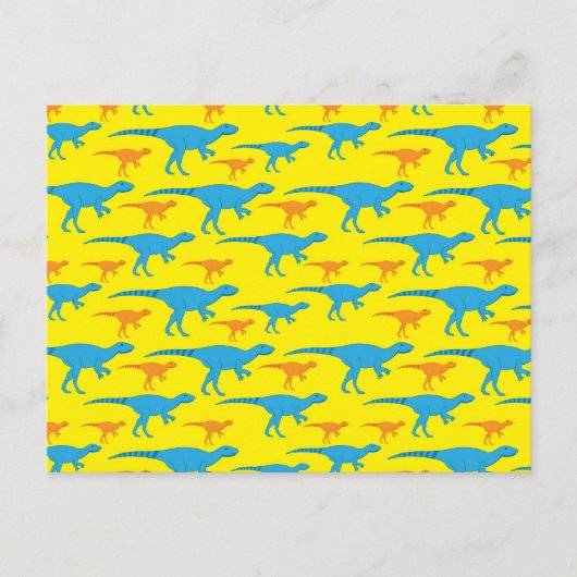 Carte Postale Dinosaure orange jaune Dessins Cadeaux Motifs (Devant)