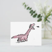 Carte postale dinosaure rose excentrique (Debout devant)
