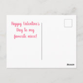 Carte Postale Dinosaure rose mignonne fille Saint Valentin Dino- (Dos)