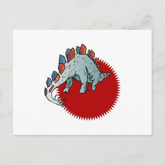 Carte Postale Dinosaure rouge (Devant)