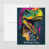 Carte Postale Dinosaure T-Rex Préhistorique Étape la date (Devant / Derrière)