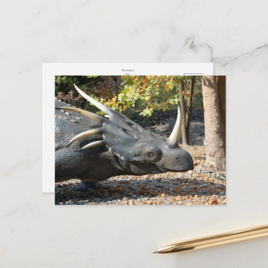 carte postale _ dinosaure _ triceratops (Devant/Arrière en situation)