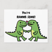Carte Postale Dinosaure valentines (Devant)