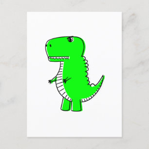 Carte Postale Dinosaure vert dessin mignon personnalisé