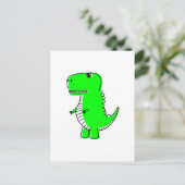 Carte Postale Dinosaure vert dessin mignon personnalisé (Debout devant)