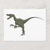 Carte Postale Dinosaure vert Velociraptor (Devant)
