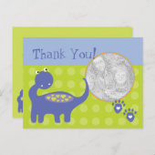 Carte Postale Dinosaure violet Merci photo d'anniversaire (Devant / Derrière)