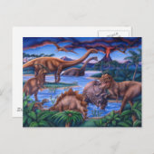 Carte postale dinosaures (Devant / Derrière)
