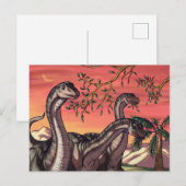 Carte Postale Dinosaures à Dusk (Devant / Derrière)