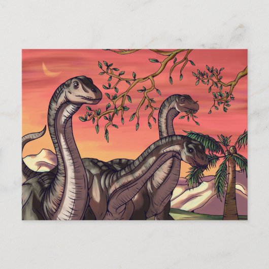 Carte Postale Dinosaures à Dusk (Devant)