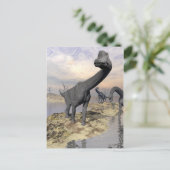 Carte Postale dinosaures de Brachiosaurus près de l'eau - rendu (Debout devant)