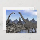 Carte Postale dinosaures de Brachiosaurus - rendu 3D (Devant / Derrière)