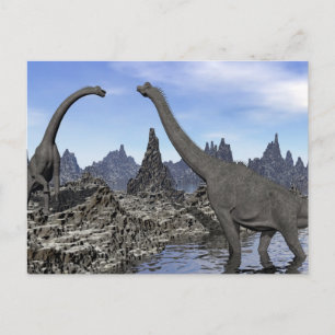 Carte Postale dinosaures de Brachiosaurus - rendu 3D