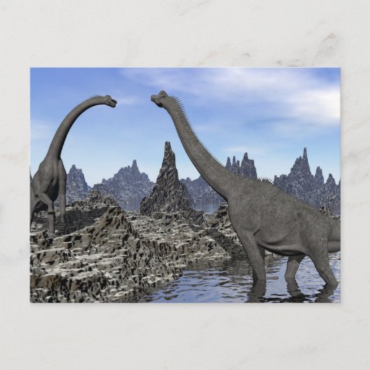 Carte Postale dinosaures de Brachiosaurus - rendu 3D (Devant)