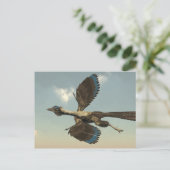 Carte Postale Dinosaures d'oiseaux d'archéoptéryx volant - 3D (Debout devant)