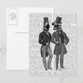 Carte Postale Dinosaures Hommes Sortent La Nuit (Devant / Derrière)