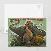 Carte Postale Dinosaures jurassiques (Devant / Derrière)
