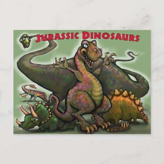 Carte Postale Dinosaures jurassiques (Devant)
