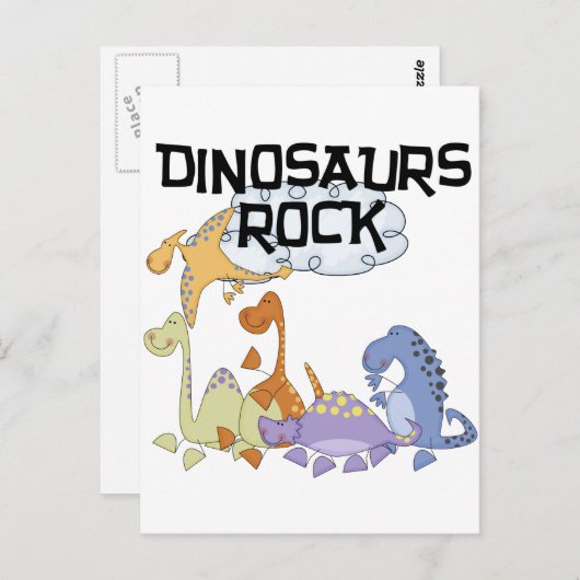 Carte Postale Dinosaures Rock Tshirts et cadeaux (Devant / Derrière)