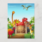 Carte Postale Dinosaurs in a dino park (Devant)