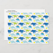 Carte Postale Dinosuar Designs Blue and Green Pattern Dino Toxit (Devant / Derrière)