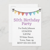 Carte postale d'invitation (Devant / Derrière)