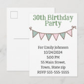 Carte postale d'invitation (Devant / Derrière)