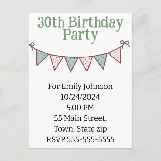 Carte postale d'invitation (Devant)