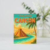 Carte postale d'invitation à Cancún au Mexique (Debout devant)