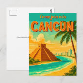 Carte postale d'invitation à Cancún au Mexique (Devant / Derrière)