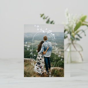 CARTE POSTALE D'INVITATION À FEUILLES D'ALUMINIUM