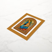 Carte Postale D'invitation À Feuilles D'aluminium 1470 Botticelli Madonna et l'enfant incarné (Rotation)