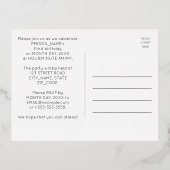 Carte Postale D'invitation À Feuilles D'aluminium 3rd Birthday Party ~ Art Deco Style “3” + Name (Verso)