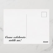 Carte Postale D'invitation À Feuilles D'aluminium 50e anniversaire de mariage (Verso)