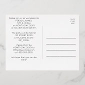 Carte Postale D'invitation À Feuilles D'aluminium 5th Birthday Party ~ Art Deco Style “5” + Name (Verso)