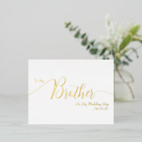 À mon frère le jour de mon mariage Écriture élégan