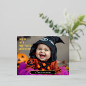Carte Postale D'invitation À Feuilles D'aluminium adorable bébé d'Halloween (Debout devant)