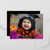 Carte Postale D'invitation À Feuilles D'aluminium adorable bébé d'Halloween (Recto/Verso)