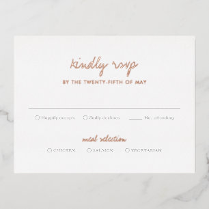 Carte Postale D'invitation À Feuilles D'aluminium Alisha Botanical Elegant Wedding RSVP